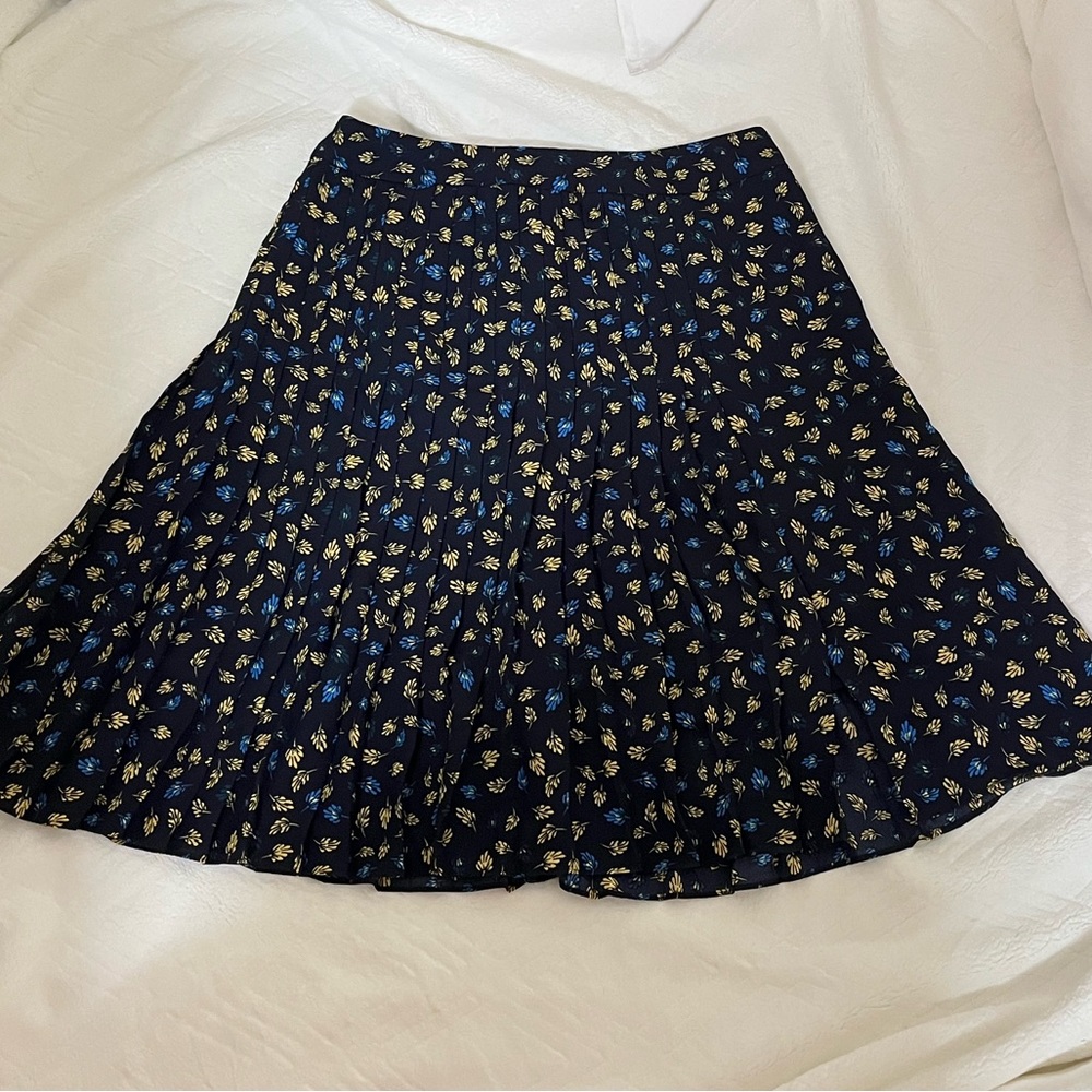 Jigsaw Women Yellow and Blue Flower Pattern Skirt US 4